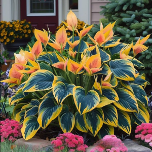 Хоста Флейм Данс купить по цене от 650р. в интернет-магазине «Посадика» с доставкой почтой в в Бугуруслане и по всей России – [изображение №1].